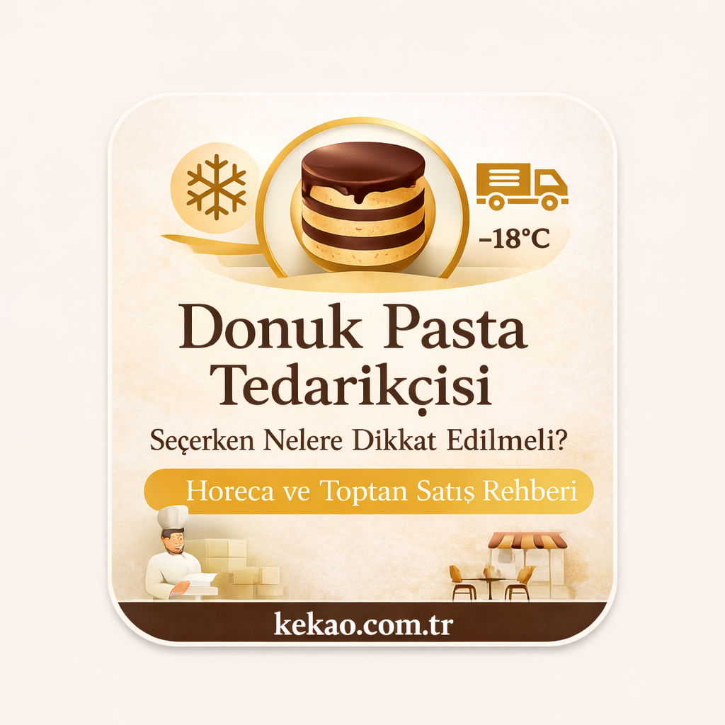 Toptan Donuk Pasta Tedarikçisi: Türkiye genelinde kafe, restoran ve oteller için toptan donuk pasta tedarikçisi arıyorsanız doğru yerdesiniz. KEKAO olarak, işletmenizin tatlı menüsünü güçlendiren, fire oranını düşüren ve kâr marjınızı artıran profesyonel çözümler sunuyoruz.